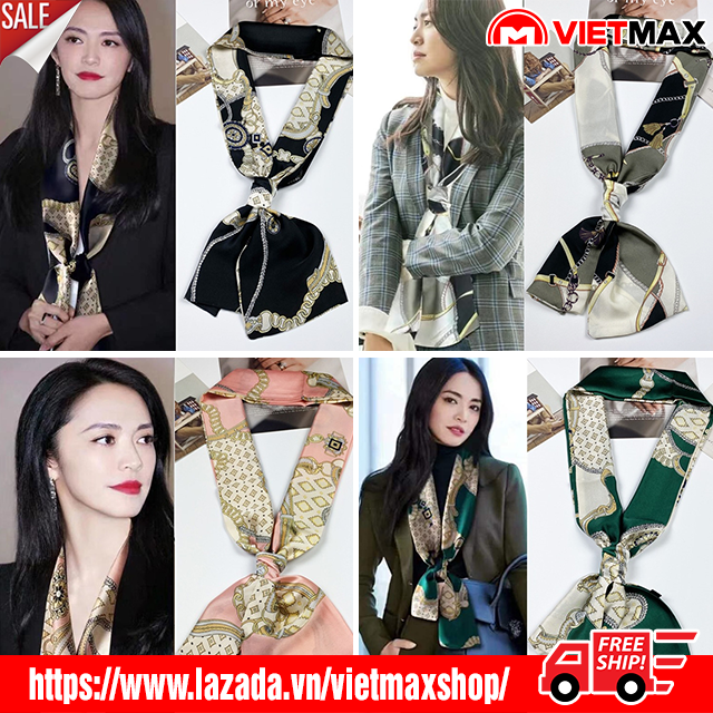🎁 khăn turban lụa buộc tóc quàng cổ xinh xắn phong cách hàn quốc cho nữ - khăn ruy băng lụa 145x15cm
