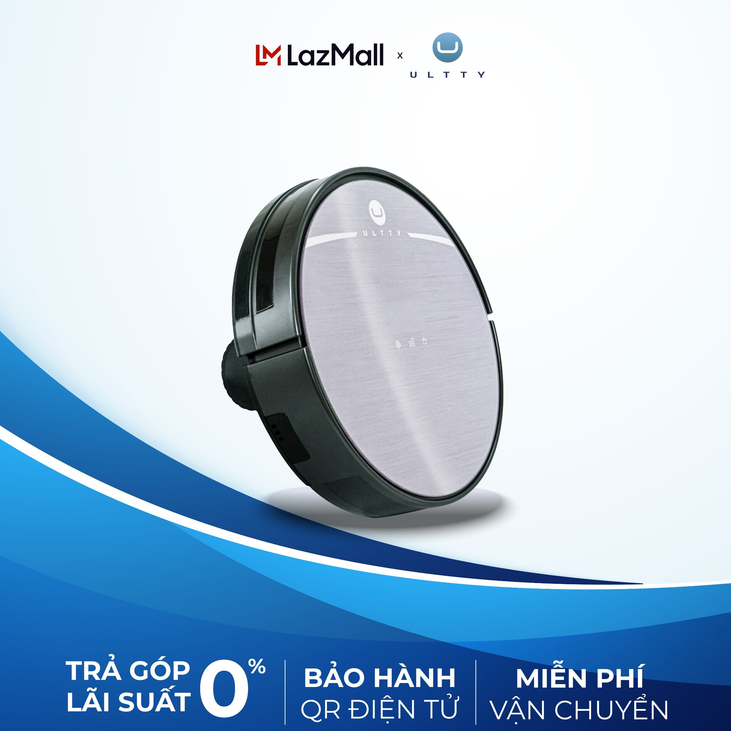 Robot hút bụi lau nhà thông minh ultty skj rb01x điều khiển qua smartphone, công suất hút lớn 2000pa, tự động sạc khi hết pin