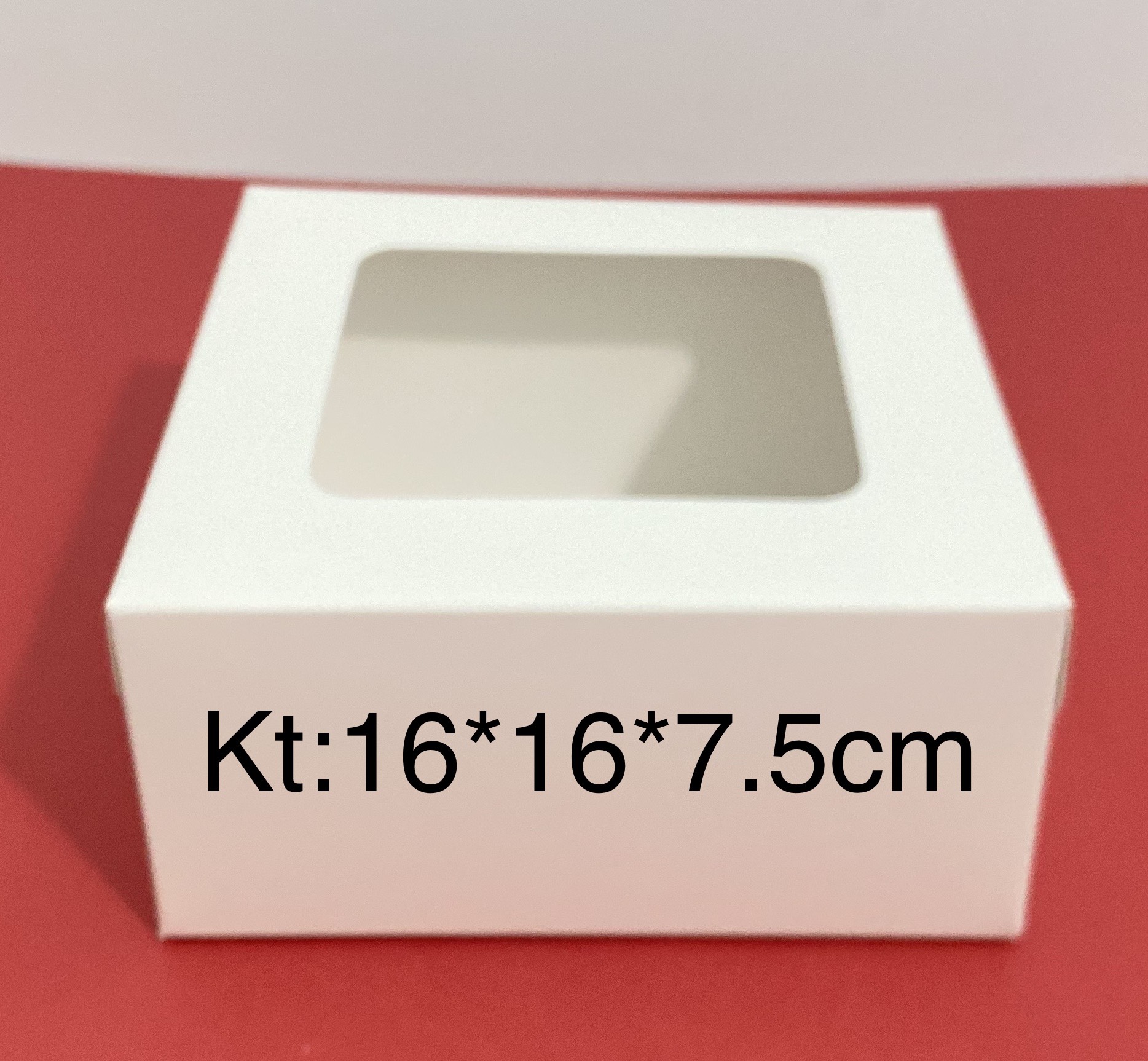 Hộp đựng bánh bông lan trứng muối handmade trắng 16x16x7.5 cm combo100 hộp