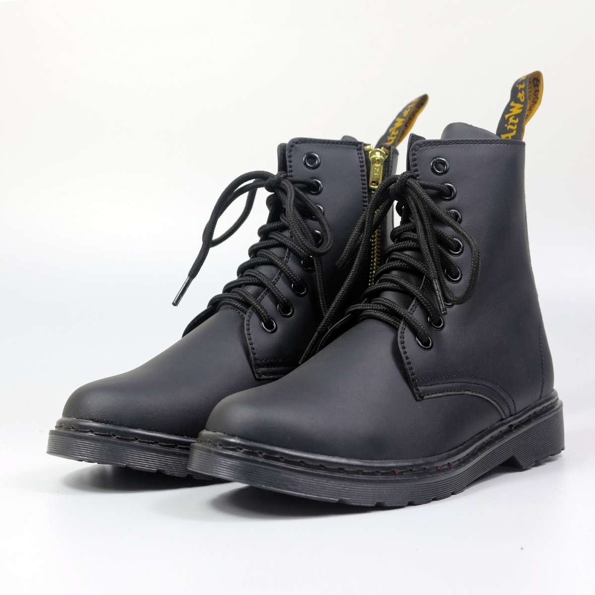 Giày Boots  Zip All Black cao cổ Lucas Shoes