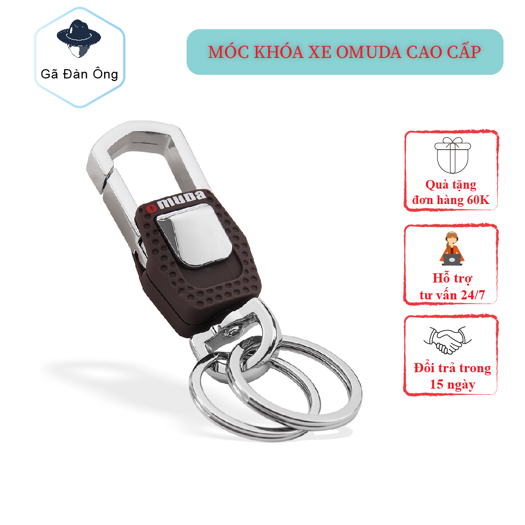 Móc khóa xe OMUDA cao cấp chất liệu inox có chốt móc lưng quần Gã Đàn Ông G3717