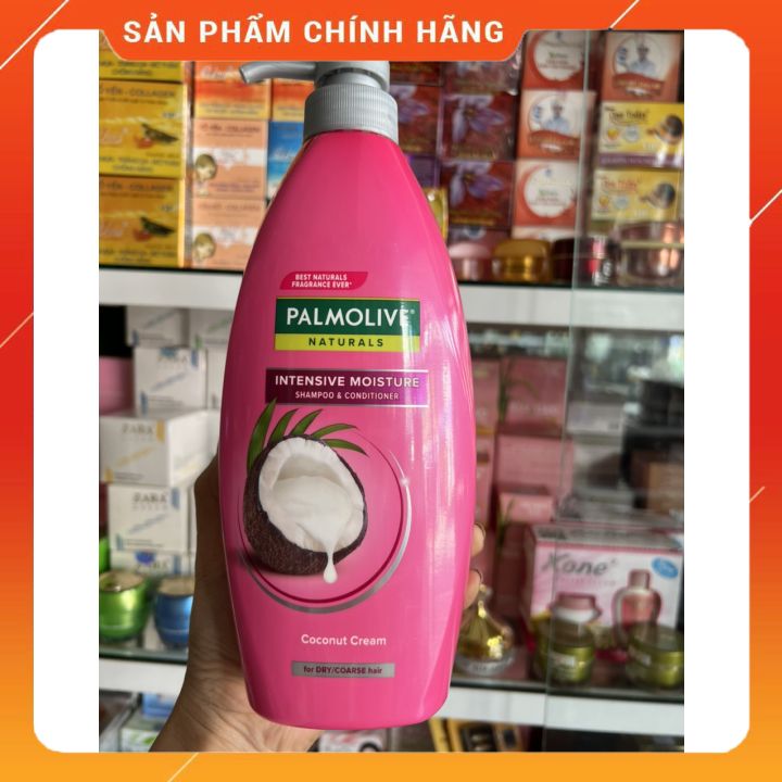  dầu gội đầu Xả 2in1 Palmolive Thiên Nhiên 600ml  chai lớn mẫu mới -màu hồng hương dừa màu tím olive,gội mềm mượt liu giữ hương lâu 