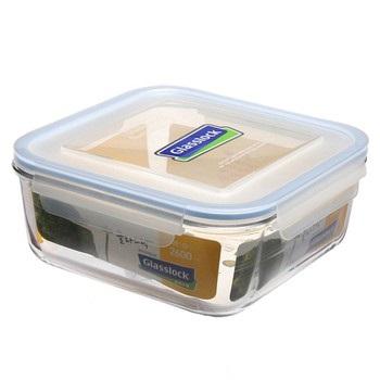 Hộp thủy tinh cường lực Glasslock hình vuông 2450ml, kín hơi, thể tích lớn, tiện dụng, Made in Korea