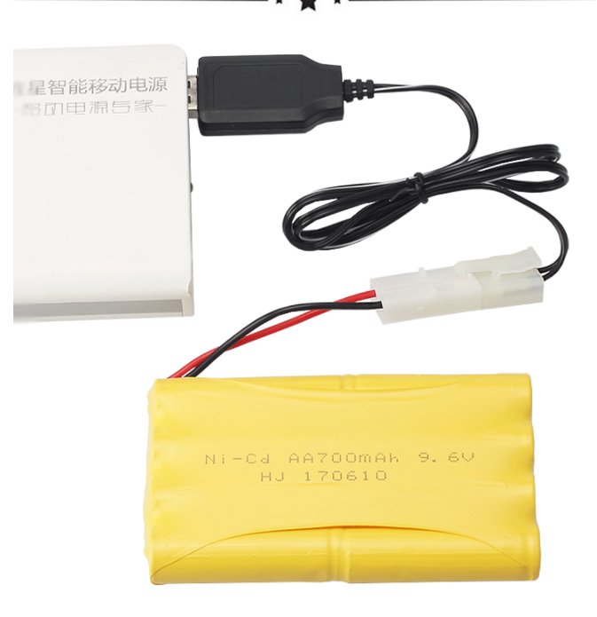 Pin và sạc usb 9.6v 700mah Xe Điều Khiển Từ Xa