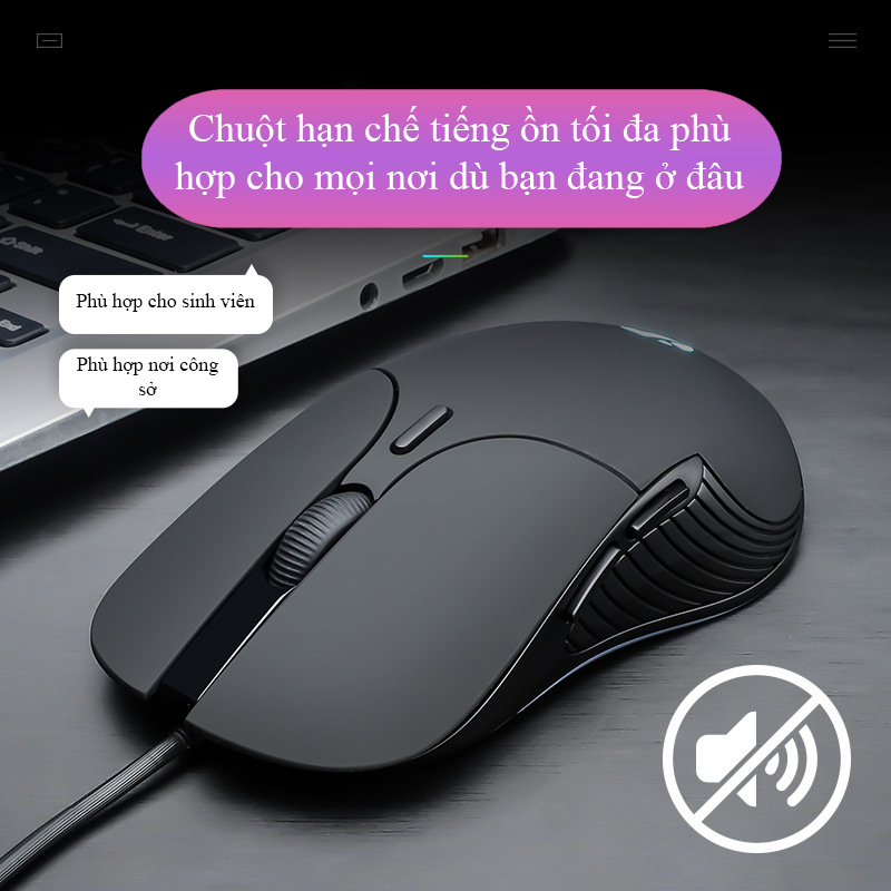 Chuột máy tính có dây PB1, chuột gaming chuyên game nút bấm chống ồn silent DPI lên đến 4000 tùy chỉnh - K1319