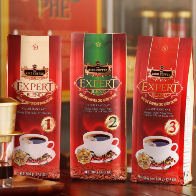 Cà phê rang xay expert blend 1 - 2 - 3 tni king coffee 500gram