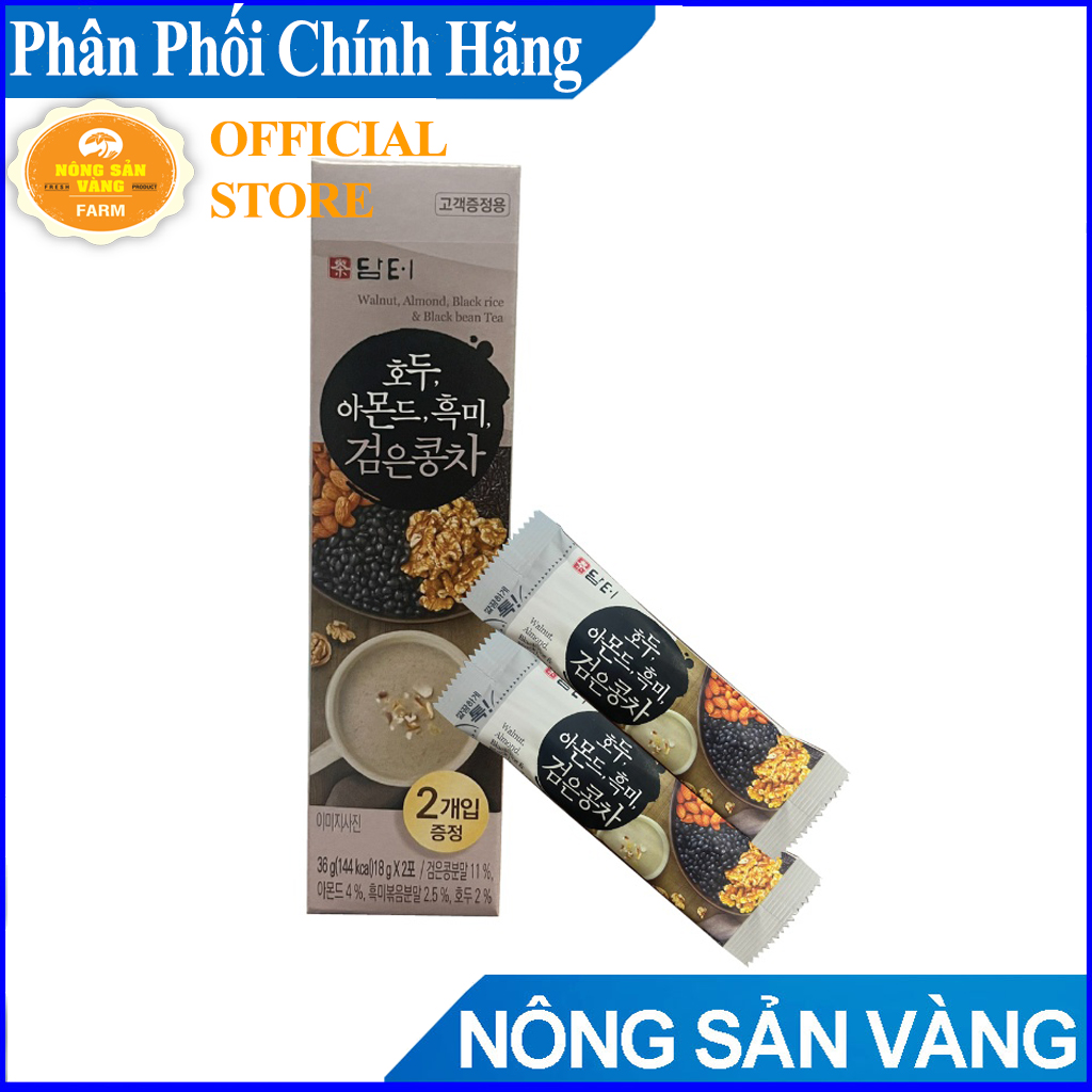 Ngũ cốc Damtuh Thiên Ma Đậu Đen Óc Chó Hạnh Nhân bột ngũ cốc dinh dưỡng tăng cường sức khỏe ngũ cốc ăn kiêng Hàn Quốc - Hộp 2 gói