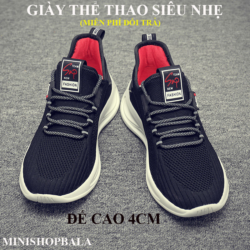 Giày thể thao đế cao su thiên nhiên cao 2.5cm, lớp vải dù may 03 lớp chống hôi chân- Tặng ĐẾ chân điện thoại trị giá 25k