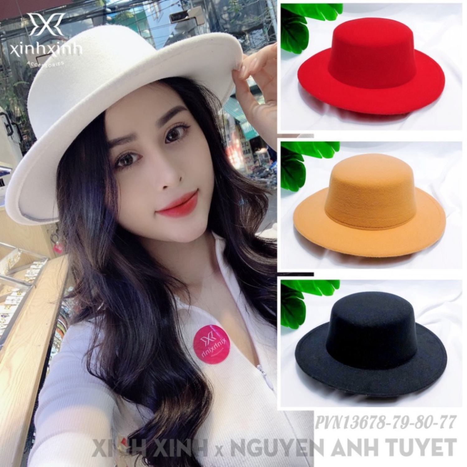 Mũ Gaucho , mũ dạ vành tròn nữ thời trang - Xinh Xinh Accessories