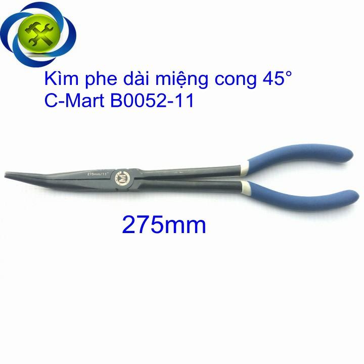 Kìm phe dài miệng cong 45° c-mart b0052-11 275mm