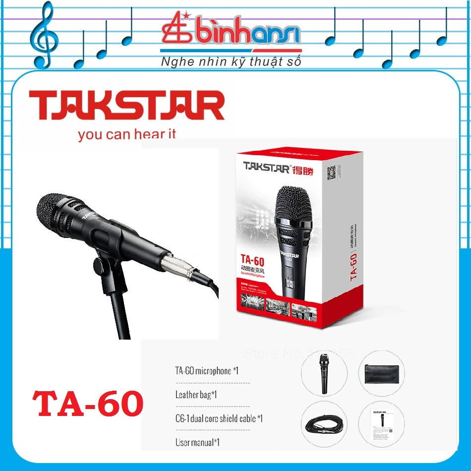Micro karaoke có dây cao cấp Takstar TA-60. míc karaoke có dây Takstar TA60
