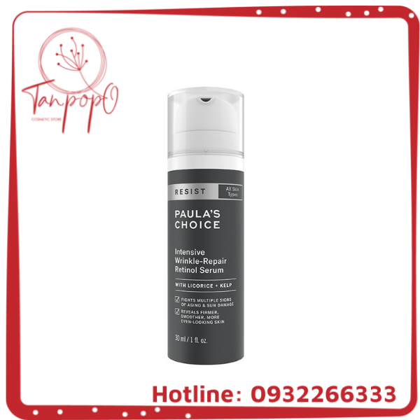Tinh chất chống lão hóa và làm mờ nếp nhăn li ti Retinol Paula's Choice Resist Intensive Wrinkle - Repair Retinol Serum