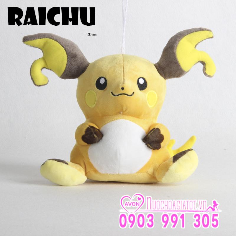[HCM]TẶNG TÚI QUÀ - GẤU BÔNG POKEMON CHUỘT ĐIỆN RAICHU ALOLA FORM 20CM
