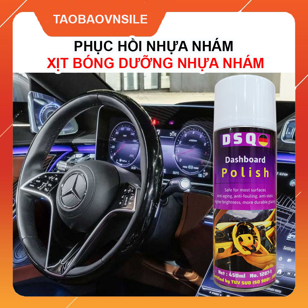 Chai xịt phục hồi nhựa nhám - nano phục hồi nhựa nhám - dưỡng nhựa nhám ô tô - phục hồi nhựa đen - dashboard polish 450ml - taobaovnsile