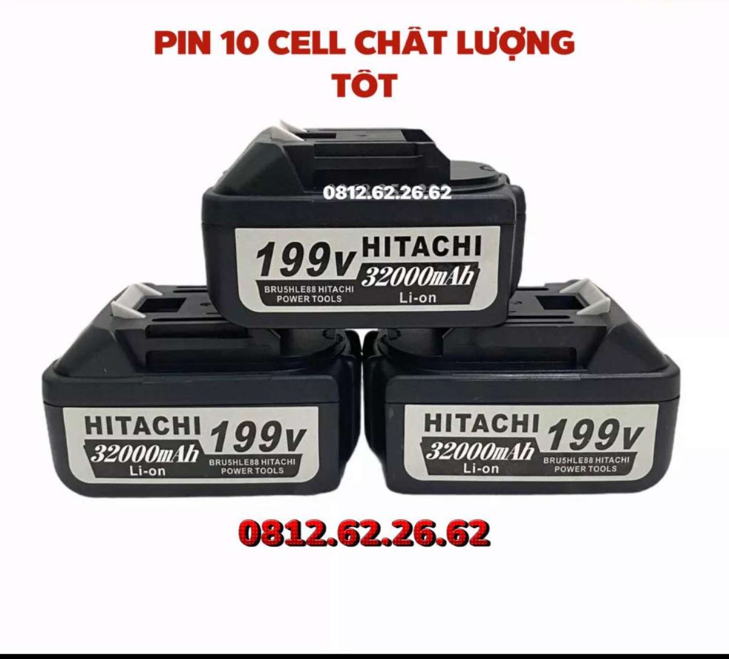 Pin 199v hitachi dung lượng 32000mah, pin 10 cell..
