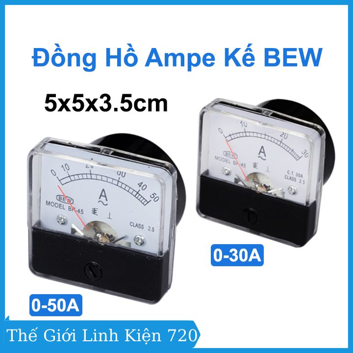 Đồng hồ đo ampe kế BEW 5x5x3.5cm đo dòng điện xoay chiều