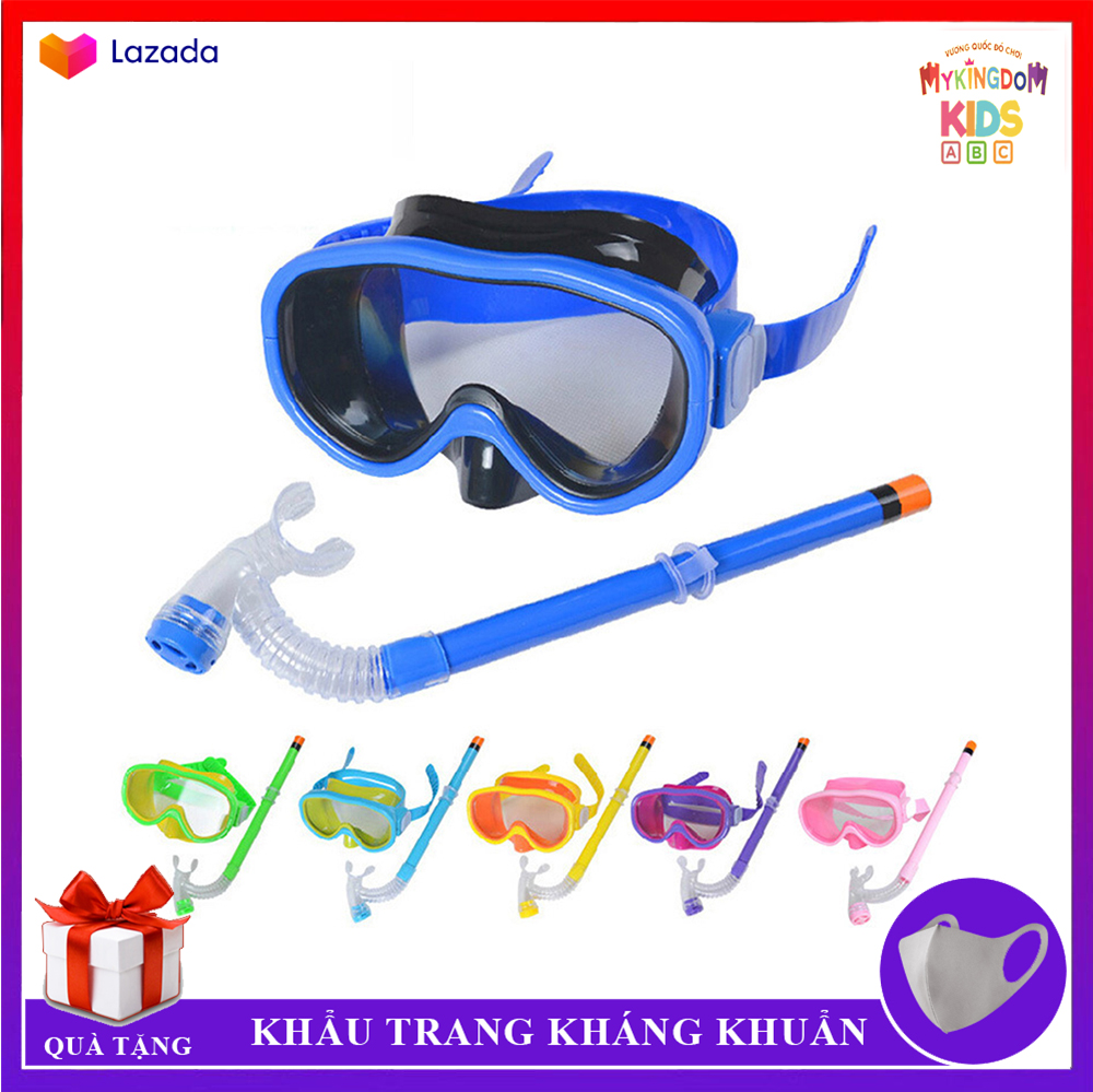 Full set bộ đồ bơi giành cho trẻ em - gồm kính bơi, ống thở, mũ bơi, tặng kèm balo siêu thời trang - combo bảo vệ an toàn cho bé khi đi bơi