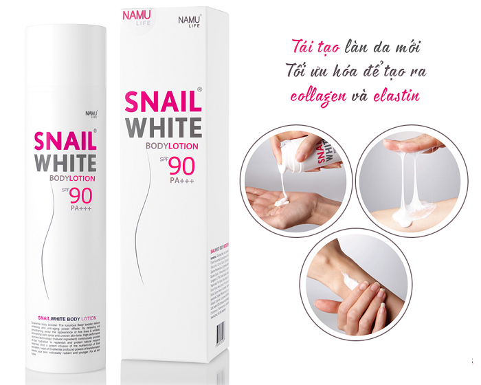 Dưỡng thể snail white body lotion spf90 pa+++