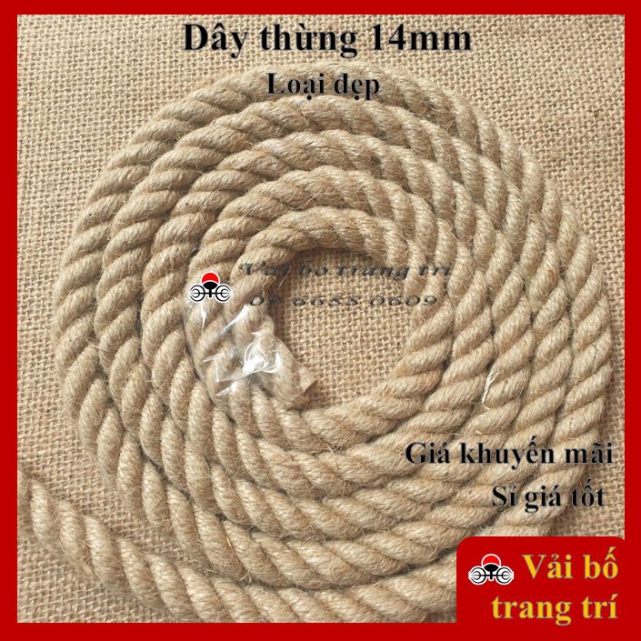 Dây thừng 14mm, dây thừng trang trí, dây thừng gai, dây đay, làm đồ cào móng mèo, handmade, trang trí, xích đu, kéo co