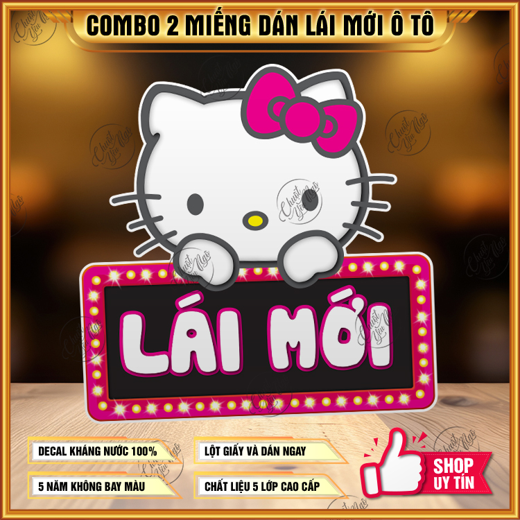 Combo 2 miếng dán decal lái mới trang trí xe hơi ô tô