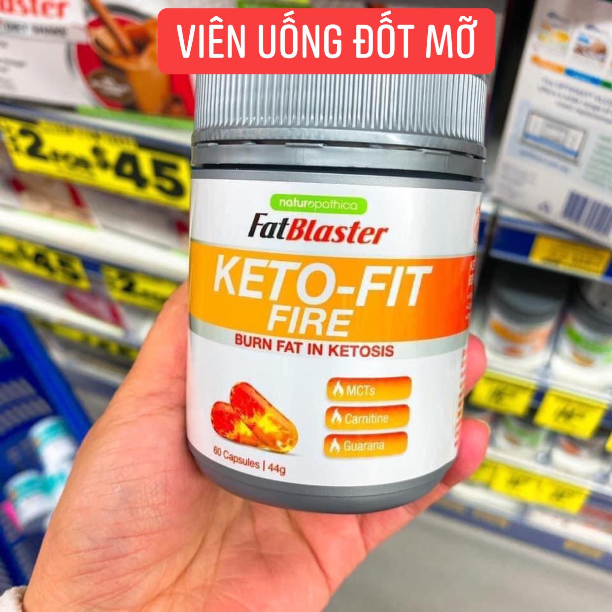 Giảm cân Naturopathica Fatblaster Keto Fit Fire 60 viên