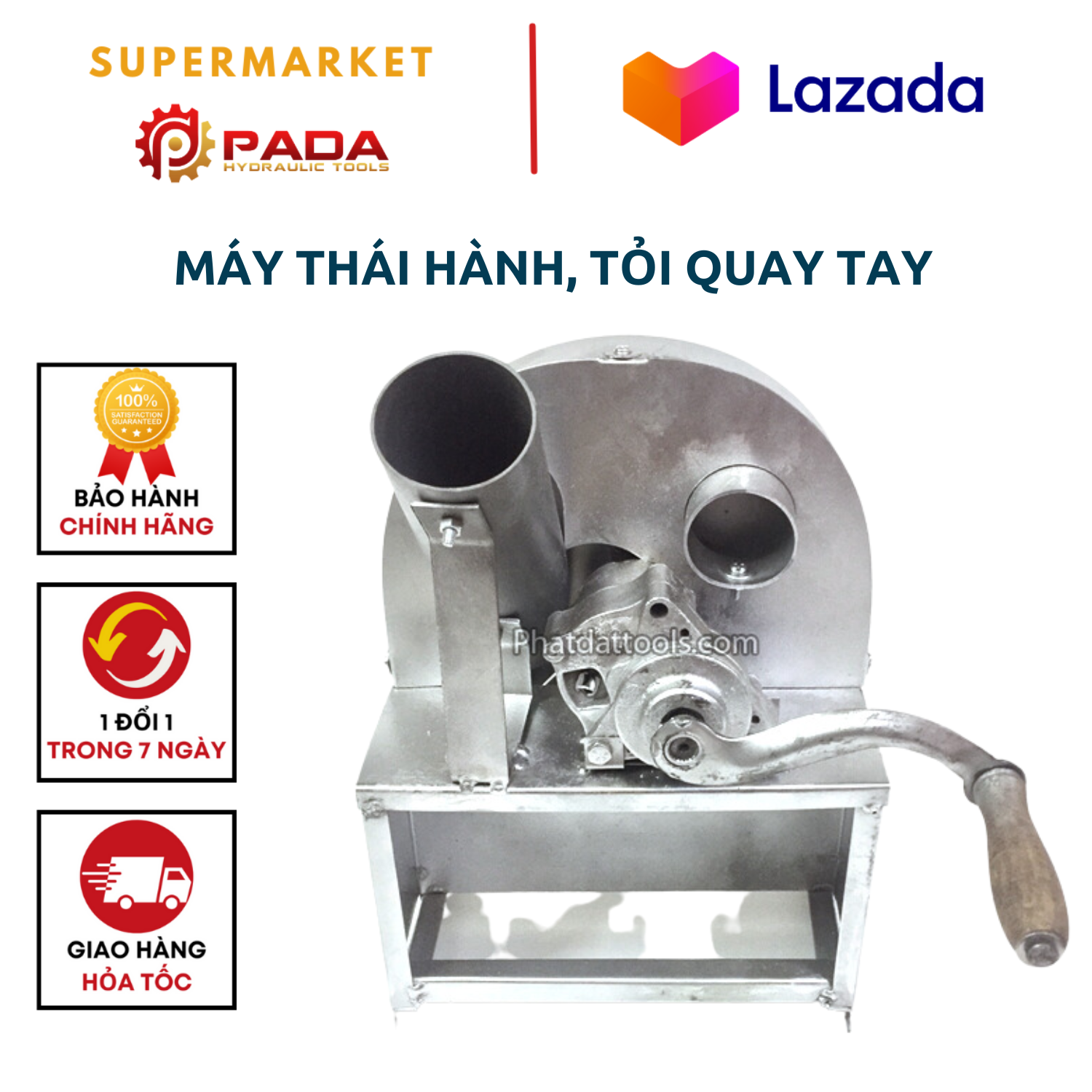 Máy thái hành, tỏi quay tay- thái lát hành tỏi cực bén