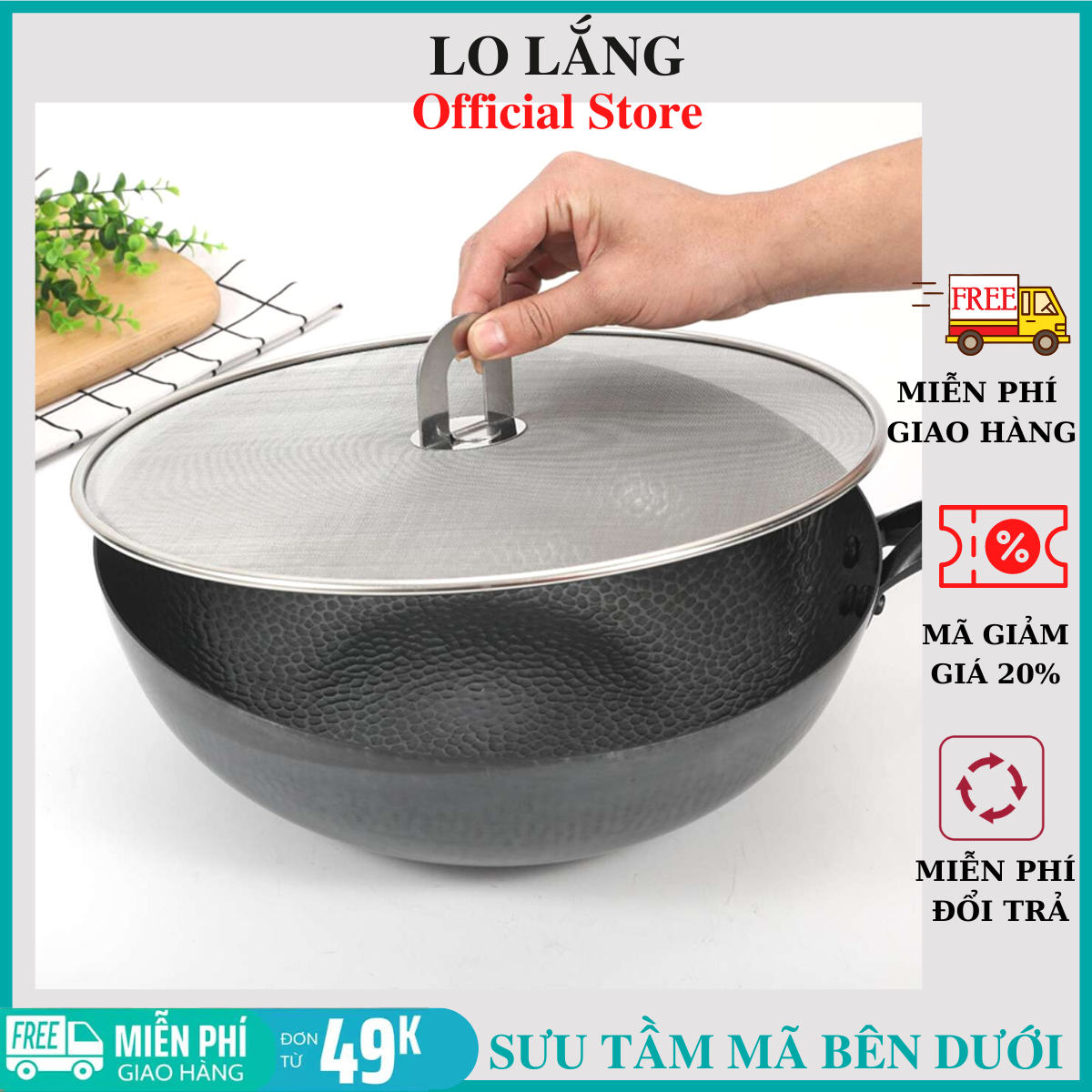 Nắp lưới đậy chảo chống văng dầu mỡ inox có núm gấp gọn loại lớn cao cấp nhà nào cũng cần - Gia dụng bếp