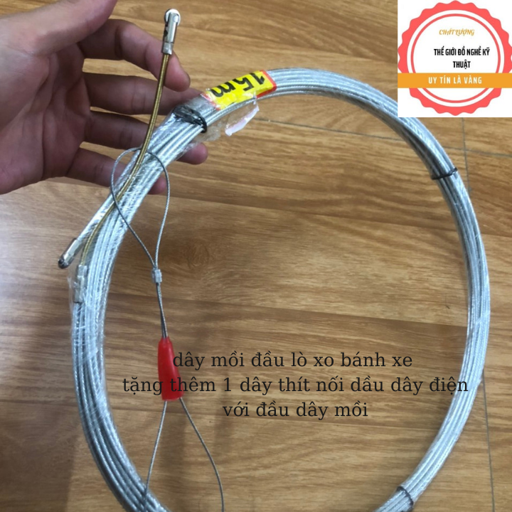 Dây mồi cáp lụa luồn dây điện trong ống ghen - Tiết kiệm thời gian và công sức thi công ( tặng kèm 1 dây thít nối đầu dây điện với đầu dây mồi )