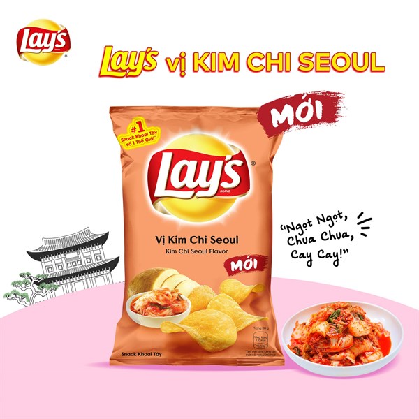 Snack lays vị kim chi seoul 63g