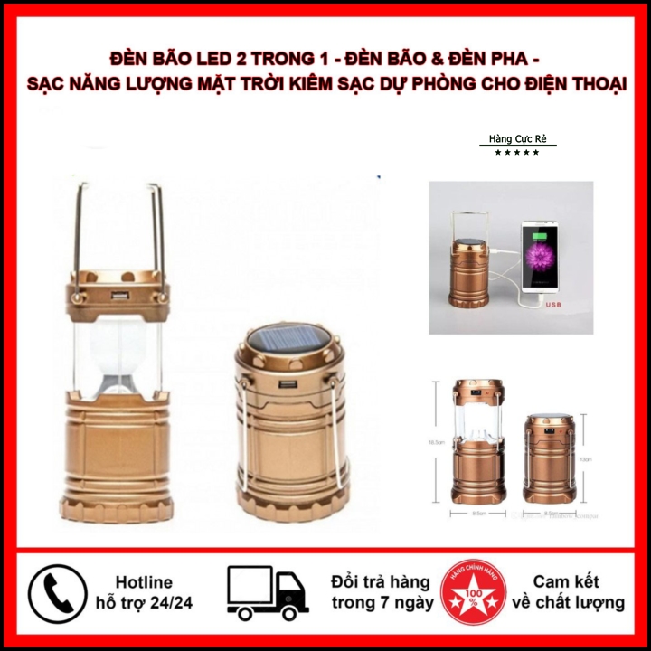 Đèn bão led năng lượng mặt trời 3in1, mẫu mới HCR5800T - Shop Hàng Cực Rẻ