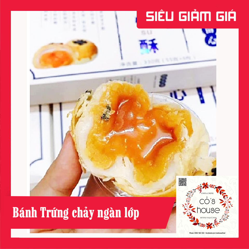 Bánh trứng chảy ngàn lớp, nhân trứng muối tan chảy