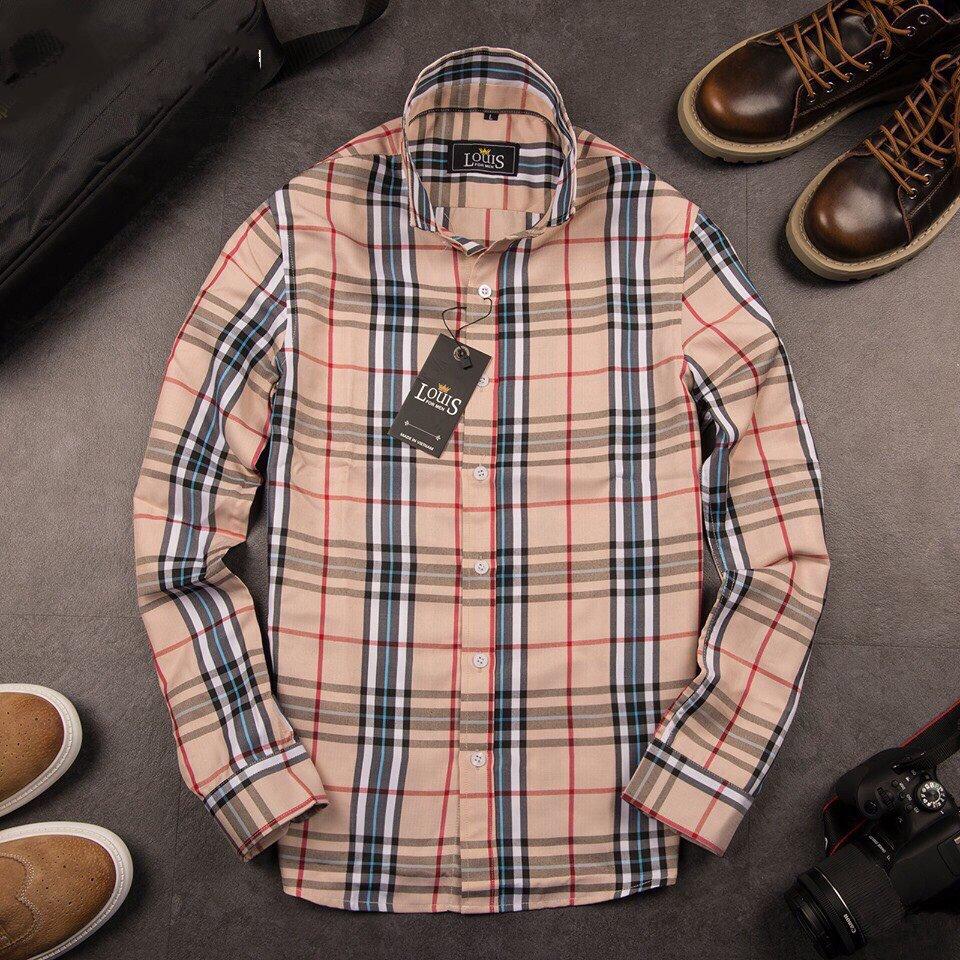 Áo sơ mi nam Kẻ BBR Vàng Nâu