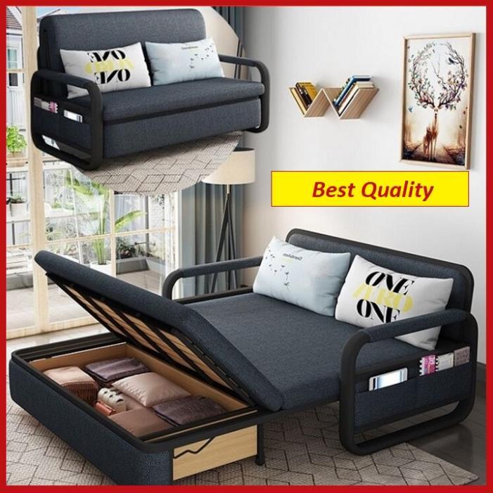 ✻✲ Giường Sofa Cao Cấp Có Hộc Chứa Đồ. Giường Sofa Chuyển Đổi Thành Ghế Sofa. Kích Thước 1m58 x 1m90. Tặng kèm 2 Gối