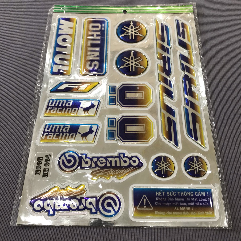 Tem chữ nổi titan dành cho xe máy Sirius