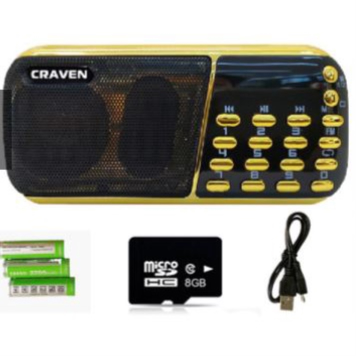 ▧❈♧ Loa Đài CRAVEN CR-853 3 Pin Siêu Khỏe Nghe Pháp Niệm Phật Tắm Tiếng Anh Cài đặt Tiềm Thức (Kèm thẻ nhớ 8GB)
