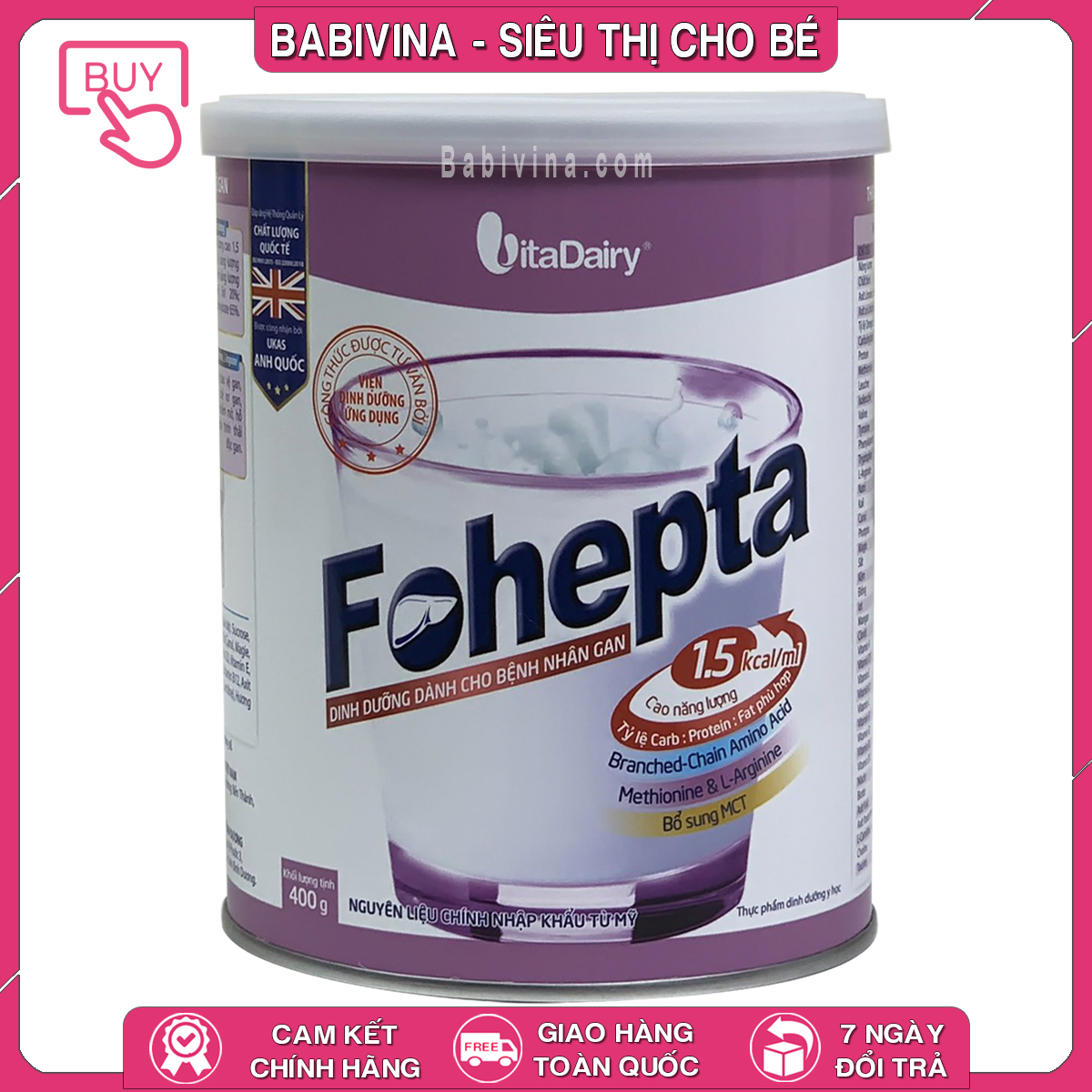 [CHÍNH HÃNG] Sữa Fohepta 400g | Dinh Dưỡng Cho Bệnh Nhân Gan | Babivina