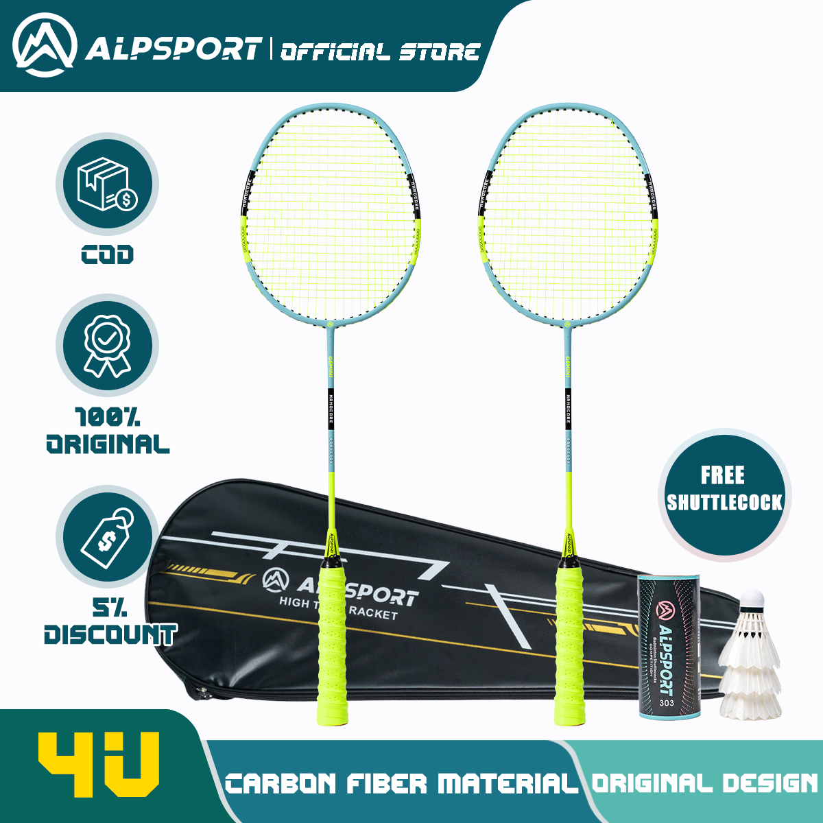 ALP szz100 12kg 4U top brand luxury badminton racket carbon fiber