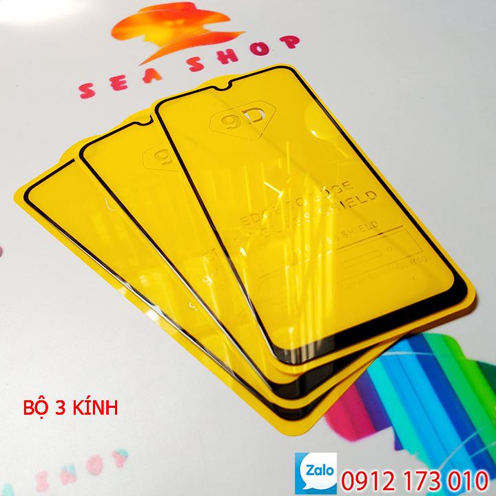 Bộ 3 Kính cường lực Samsung Galaxy A20 SM-A205 full màn hình 9D / Kính cường lực Samsung A20 tràn màn hình - Seashop