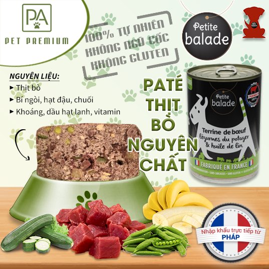 Pate cho chó Petite Balade hộp 400g