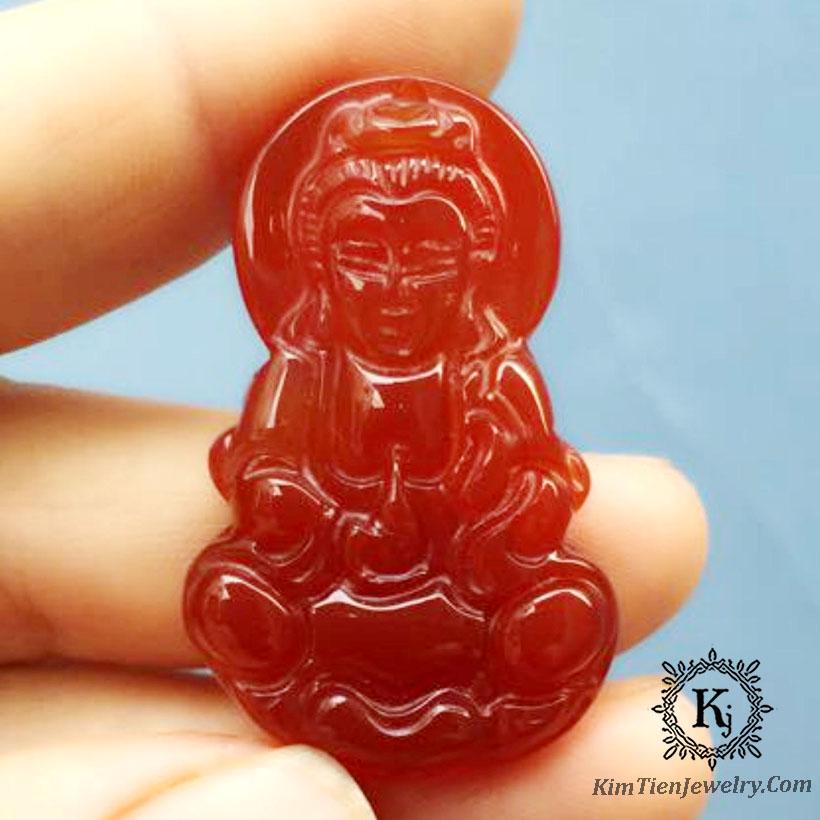 [HCM]Mặt Dây Chuyền Phật Quan Âm Đá Agat Đỏ ( Size:3.5)Dành Cho Nữ  (Size:5cm) >Khẳng Định Chất Lượng -Mặt dây chuyền Phật Quan Thế Âm Bồ Tát đá phong thủy chất liệu tự nhiên có tính phong thủy cao cho người sở hữu