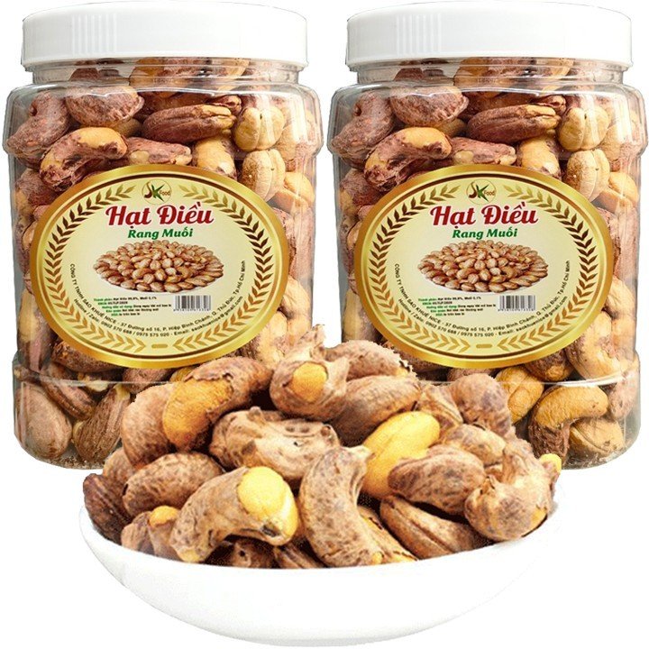 1kg hạt điều lụa nguyên hạt rang muối sấy chín giòn thơm ngon SK FOOD