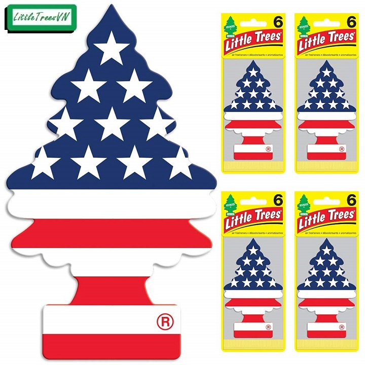 CHÍNH HÃNG USA - COMBO 10 CÂY THÔNG LITTLE TREES HÌNH CỜ MỸ