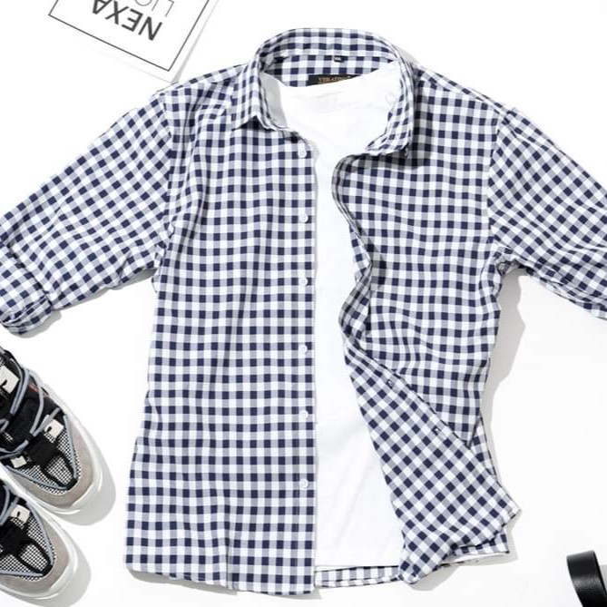 Áo sơ mi nam dài tay gấp hộp Kẻ Ca Rô Vuông cao cấp, chất vải cotton mịn phong cách công sở(SMKV) 1