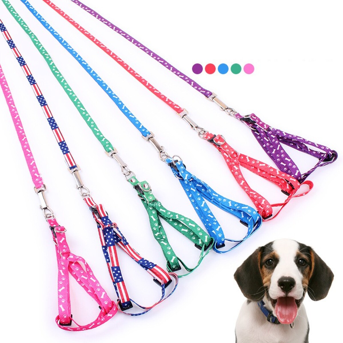 Dây dắt chó mèo polyester kích thước 1.0, 1.5, 2cm
