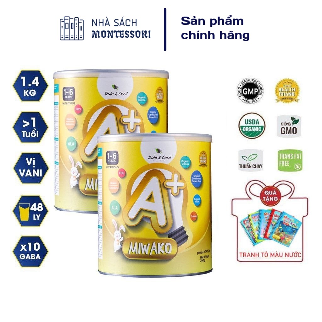 Sữa Công Thức Hạt Thực Vật Hữu Cơ MIWAKO A+ 700gr  cho trẻ dị ứng dạm sữa bò, chậm nói - Miwako Việt Nam - Nhà sách Montessori