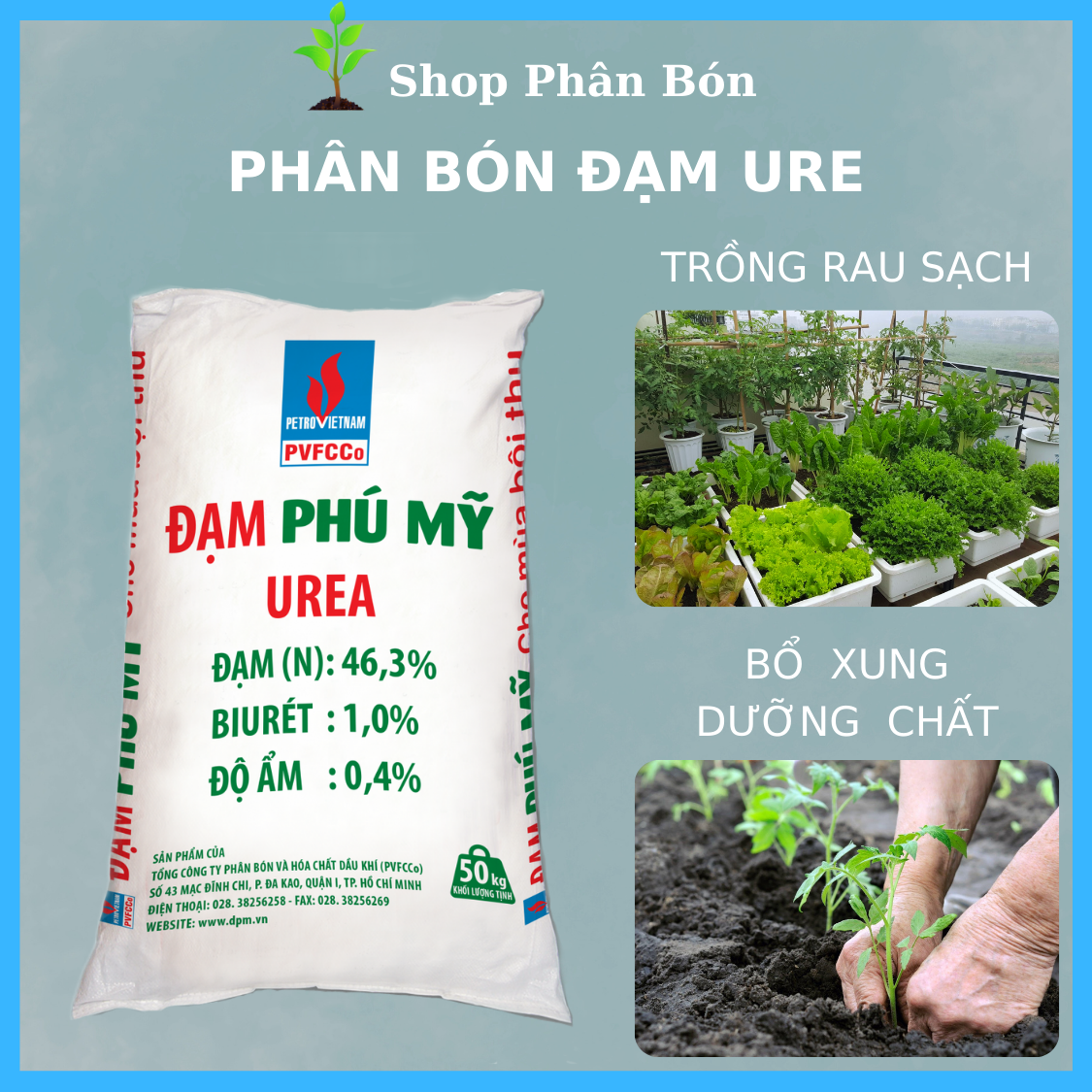 Phân ure - đạm ure chuyên rau màu hoa cây cảnh