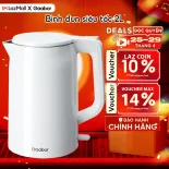 [HỎA TỐC HCM] Ấm đun siêu tốc 2L INOX cao cấp đúc nguyên khối Gaabor EK20M-WH01A/WH02A bình đun nước siêu tốc màu trắng nhựa cách nhiệt an toàn sôi nhanh - Bảo hành 12 tháng 1 đổi 1