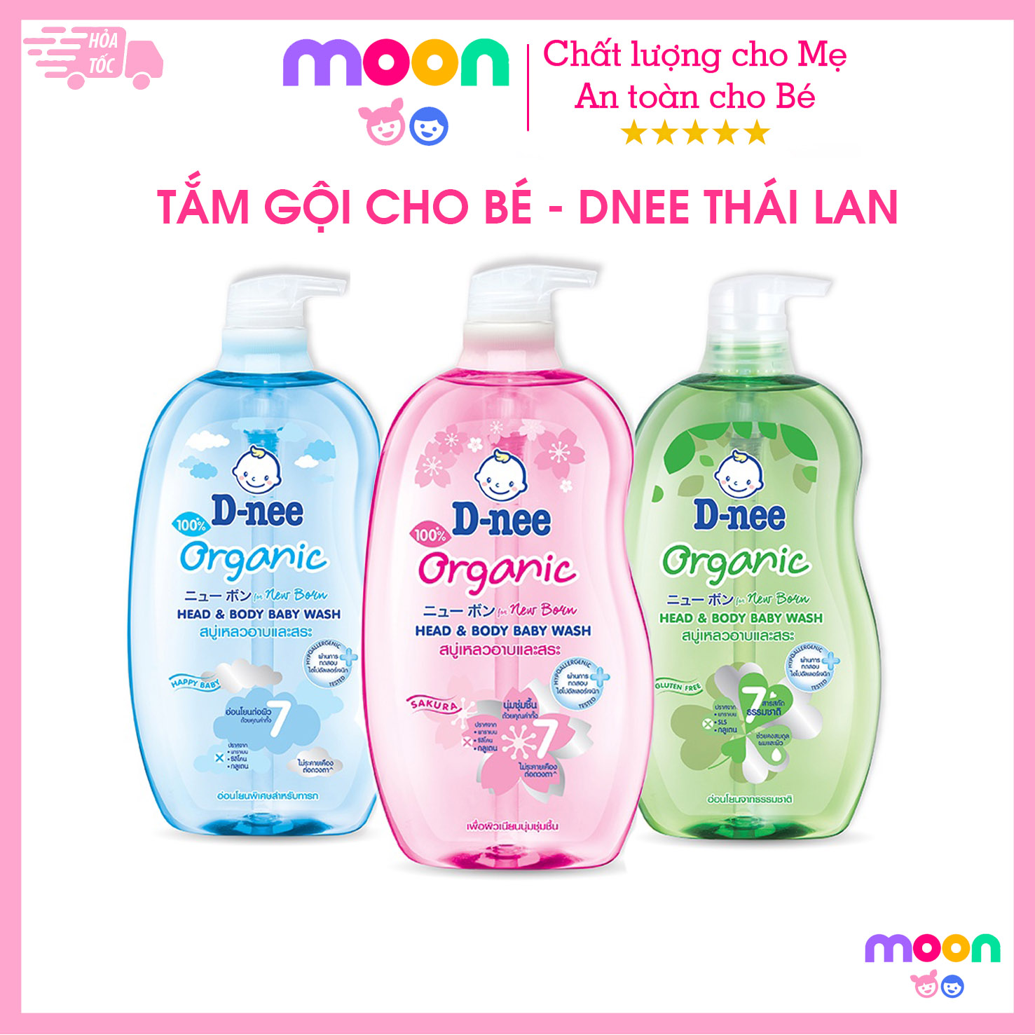 Chính hãng - Tem CT Đại Thịnh Sữa tắm gội em bé - DNEE Organic tuổi 0+