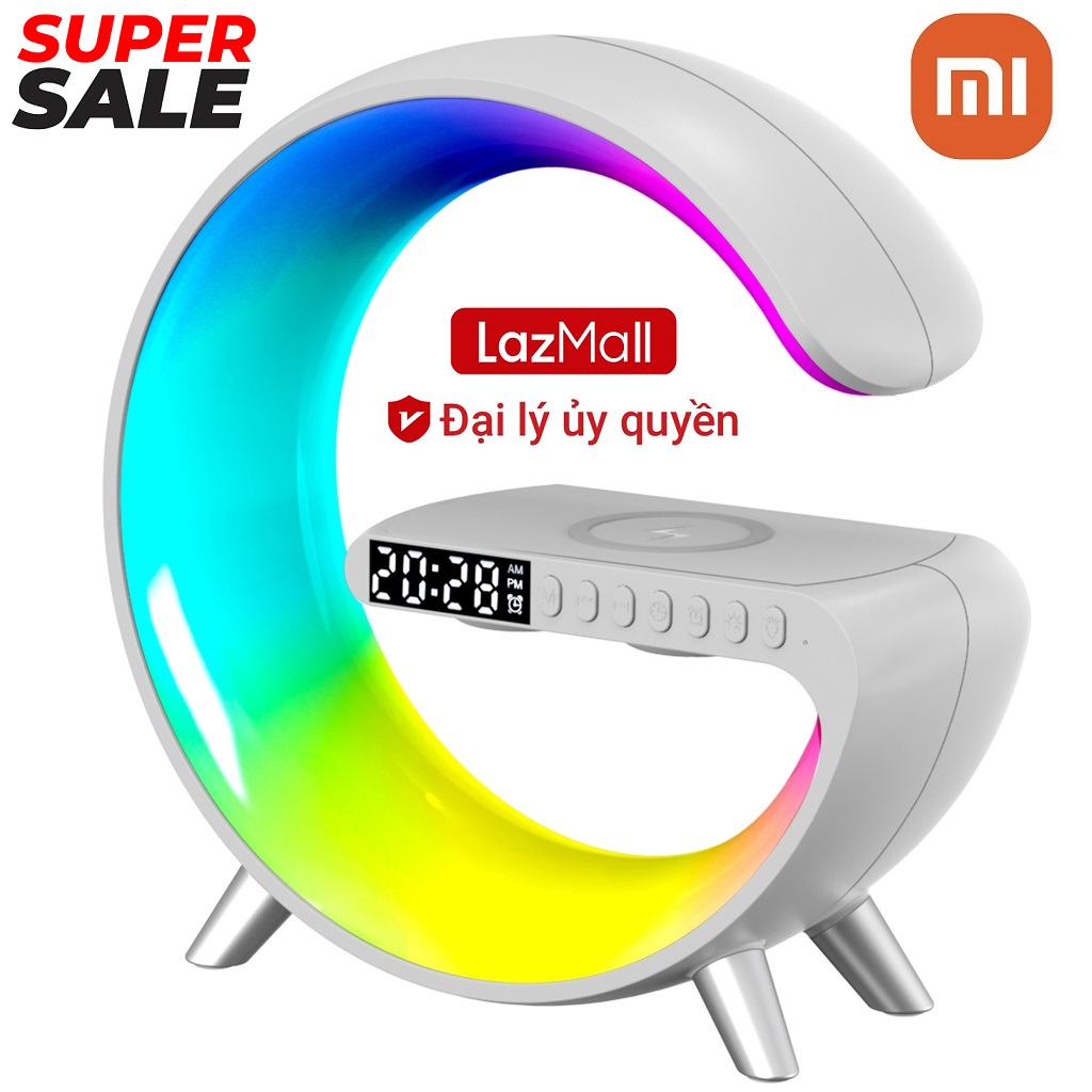 Deal Công Nghệ - Săn Sale Xiaomi LazMall XIAOMI SALE Loa Bluetooth G11 Led Rgb - Tích Hợp Sạc Không Dây 15W, Đồng Hồ, Đèn Led Đa Màu Sắc,Âm Thanh Siêu Hay Công Suất Lớn Loa Bass Cực Căng Âm Thanh Nổi Stereo Nghe Âm Nhạc Rất Đỉnh.