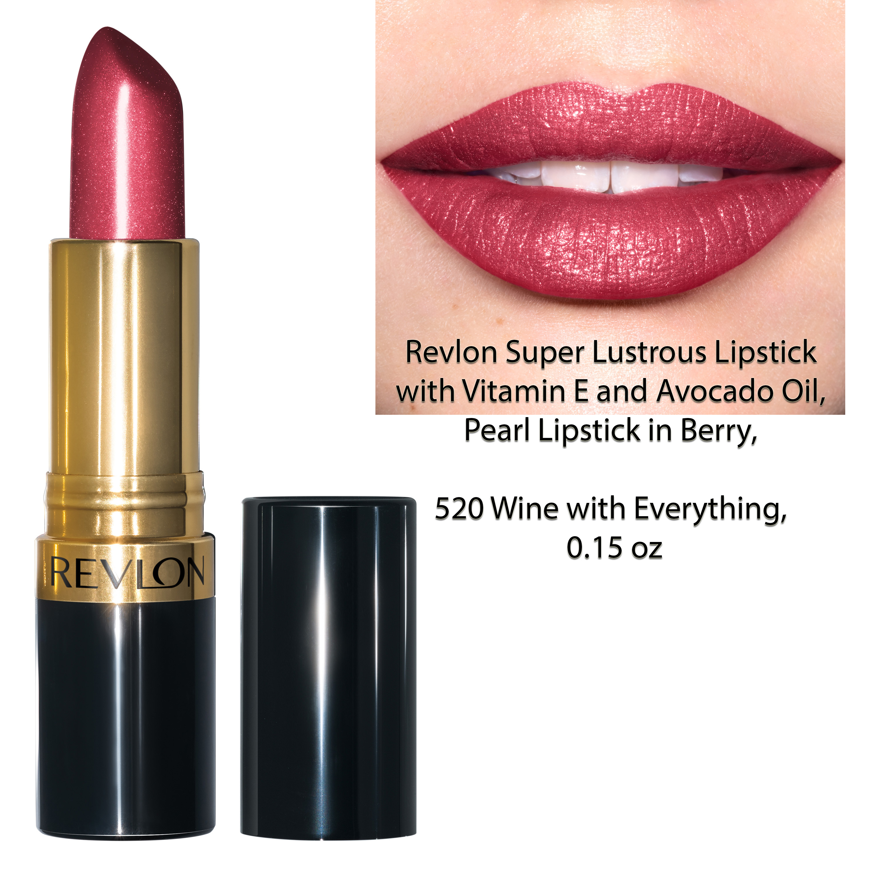 Son màu siêu dưỡng môi Revlon Super Lustrous Lipstick 4.2g, wine with everything 520